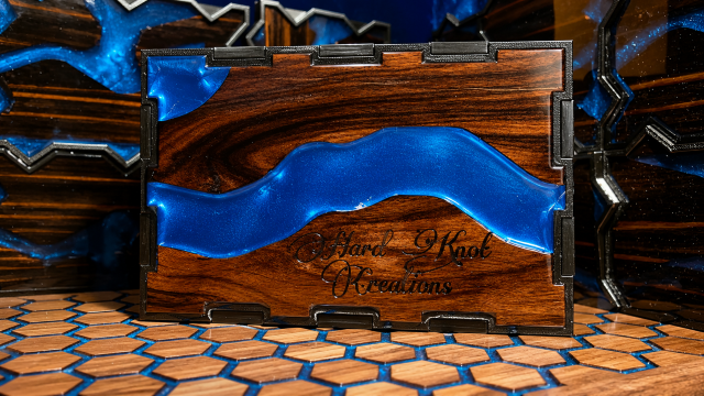 Santos Rosewood & Cobalt Blue Resin Keepsake Box