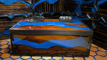 Santos Rosewood & Cobalt Blue Resin Keepsake Box