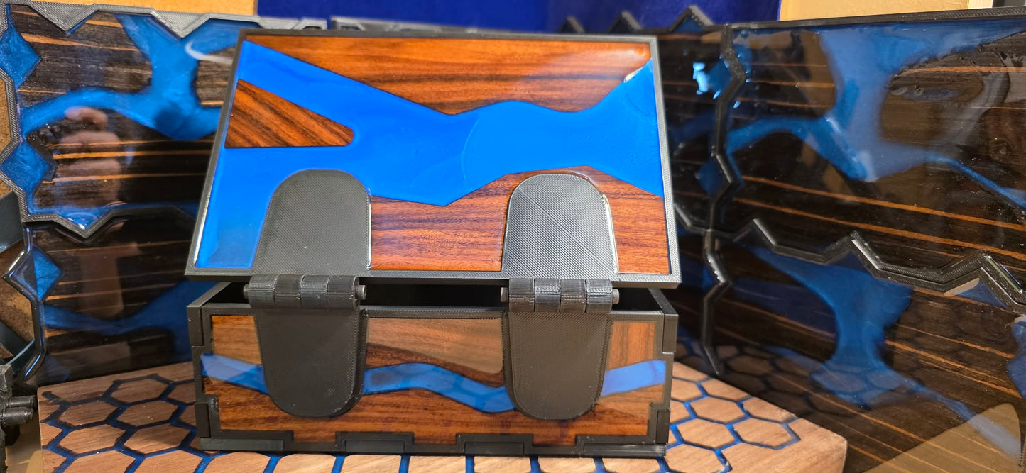 Santos Rosewood & Cobalt Blue Resin Keepsake Box